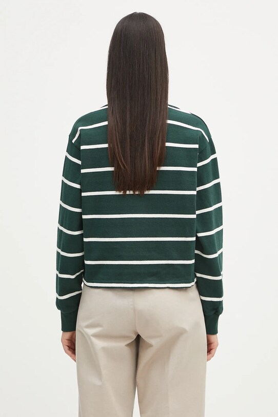 Odjeća Pamučna dukserica Sporty & Rich Serif Logo Cropped Rugby Polo ST008606300GR51 zelena