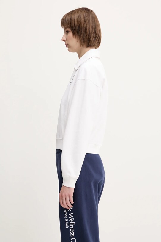 Tričko Sporty & Rich Crown Country Embroidered Cropped Polo ST072612202WH01 biela SS25