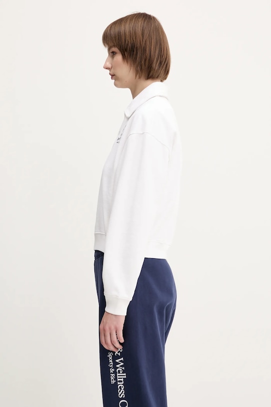 Футболка Sporty & Rich Crown Country Embroidered Cropped Polo ST072612202WH01 белый SS25