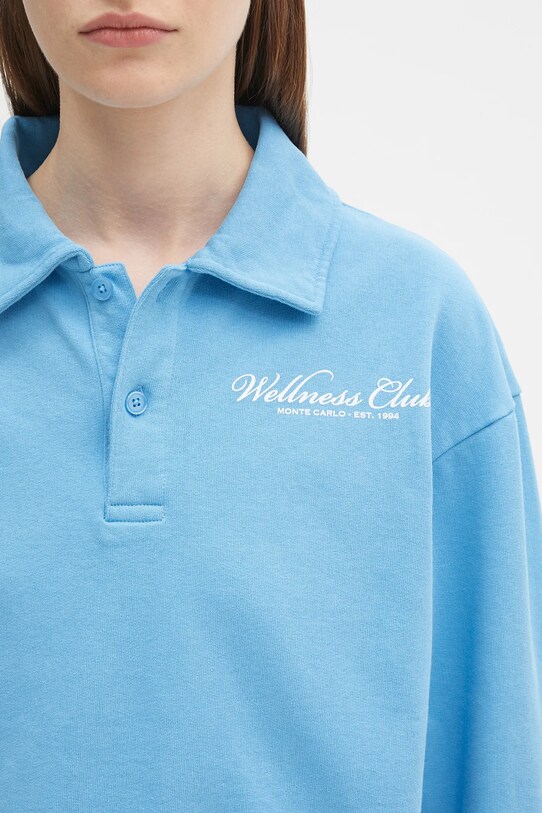 Sporty & Rich bluza bawełniana Wellness Club Mc Polo niebieski ST072620081BL24
