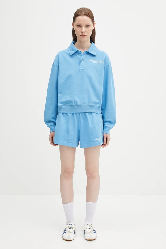 Sporty & Rich cotton sweatshirt Wellness Club Mc Polo ST072620081BL24 blue