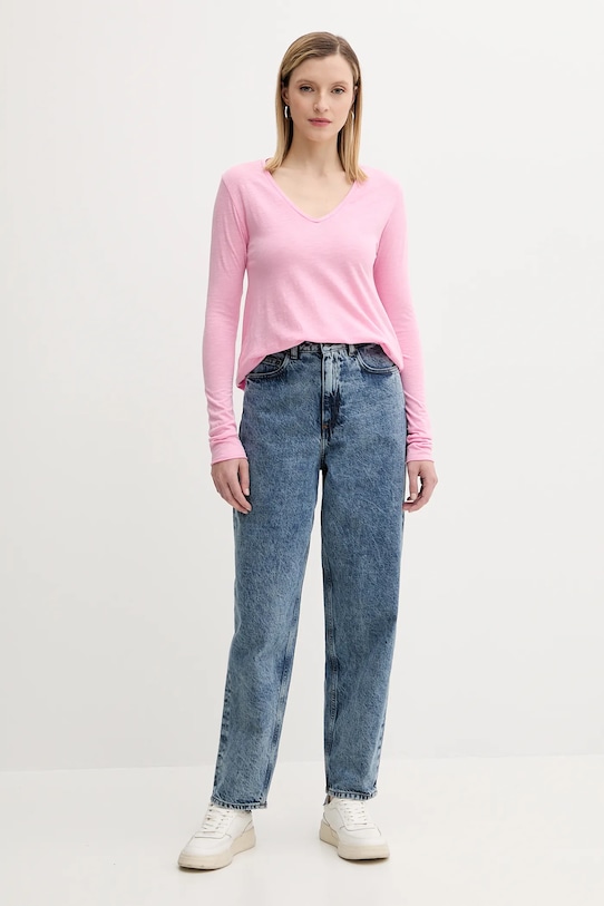 American Vintage longsleeve JAC52VE25 różowy SS25