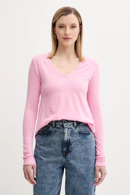 American Vintage longsleeve różowy JAC52VE25