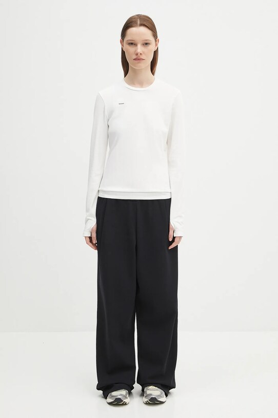 Majica dugih rukava Pangaia Cotton-Stretch Long-Sleeved Top 10002429 bijela