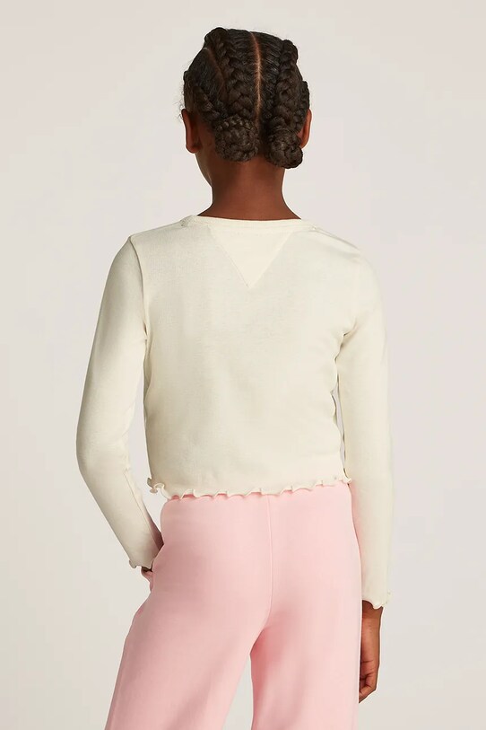 Fete Tommy Hilfiger longsleeve copii KG0KG08299.104.122.PPYA bej