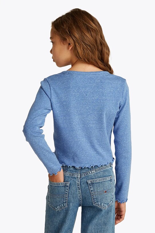 Fete Tommy Hilfiger longsleeve copii KG0KG08299.128.176.PPYA albastru
