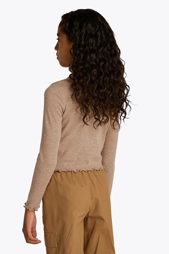 Девочка Детский лонгслив Tommy Hilfiger KG0KG08299.128.176.PPYA коричневый