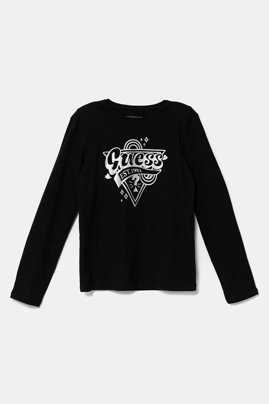 Дитячий лонгслів Guess з еластаном чорний J5RI03.K6YW4.PPYA