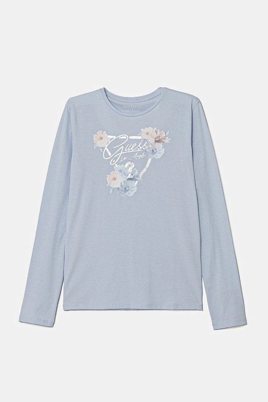 Dječja majica dugih rukava Guess print plava J5RI23.K6YW4.PPYA