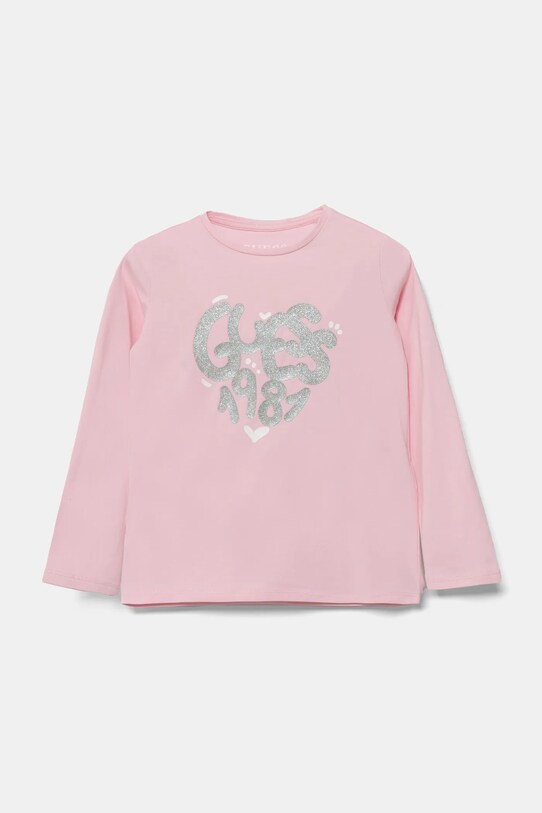 Παιδικό μακρυμάνικο Guess στάμπα ροζ K5RI01.K6YW4.PPYA
