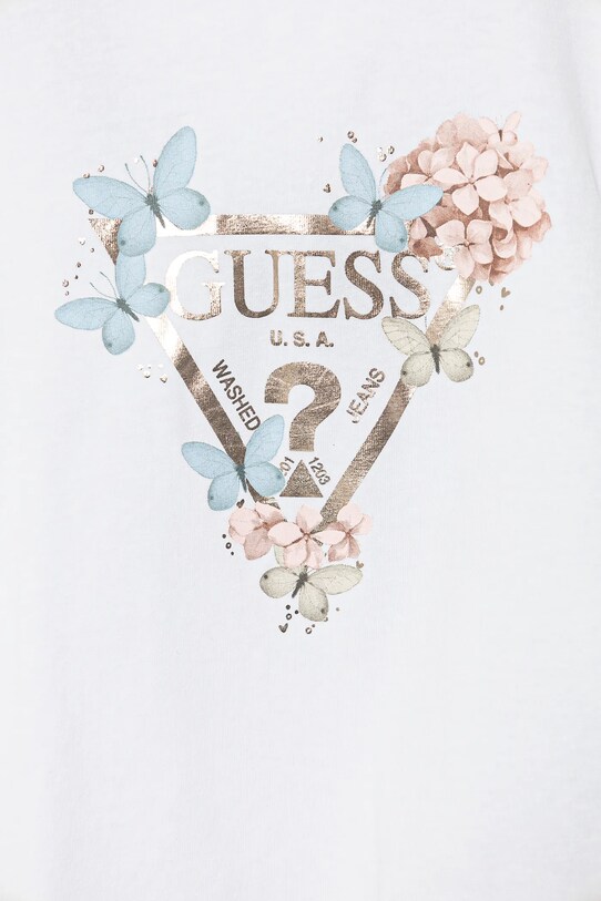 Дівчинка Дитячий лонгслів Guess K5RI08.K6YW4.PPYA білий