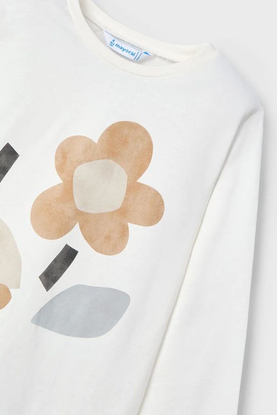 Dievča Detská bavlnená košeľa s dlhým rukávom Mayoral 3017.6H.Mini.PPYA hnedá