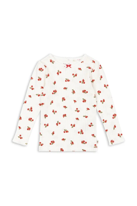 Konges Sløjd longsleeve din bumbac pentru copii MINNIE BLOUSE GOTS cu modele bej KS102583