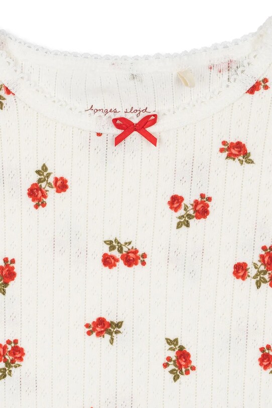 Девочка Хлопковый детский лонгслив Konges Sløjd MINNIE BLOUSE GOTS KS102583 бежевый