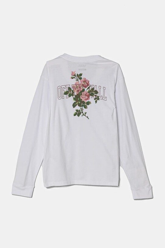 Vans longsleeve din bumbac pentru copii The Carn VN000MEWWHT1 alb SS25