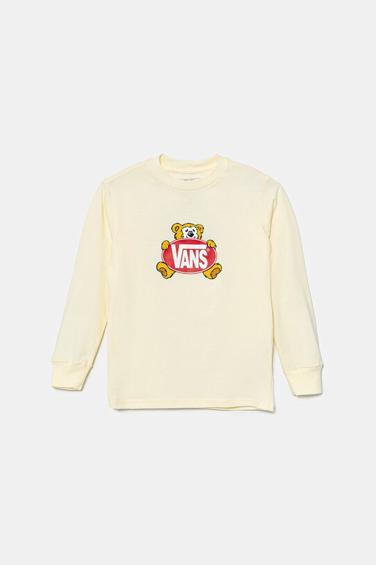 Vans longsleeve din bumbac pentru copii Cuddle Bear print galben VN000MG7E301
