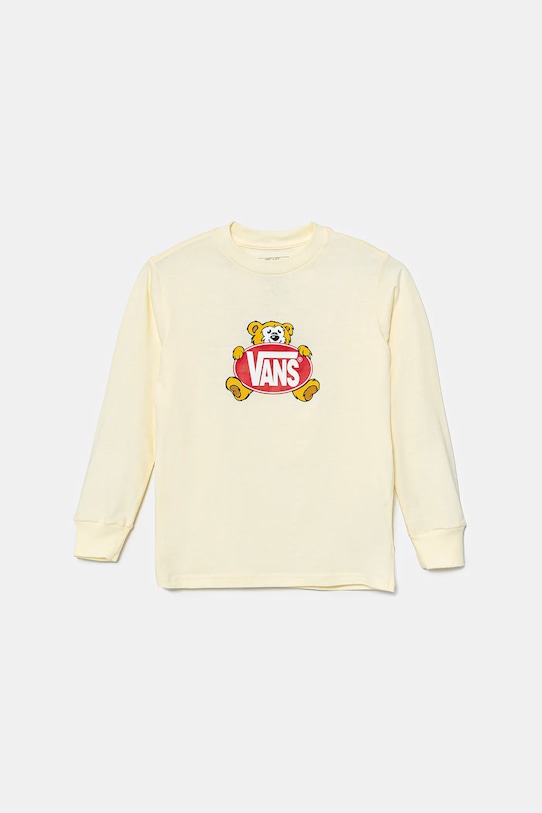 Vans longsleeve din bumbac pentru copii Cuddle Bear print galben VN000MG7E301