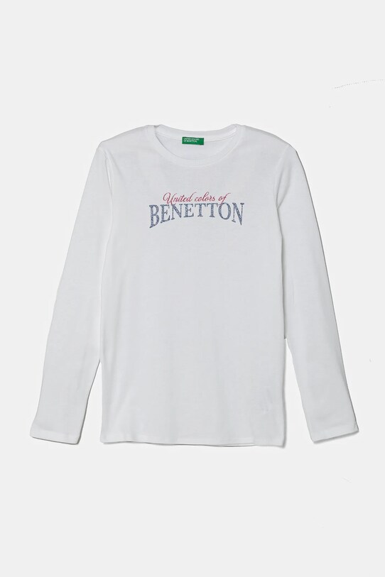 United Colors of Benetton longsleeve din bumbac pentru copii print alb 3I9WC10MY.G.Seasonal