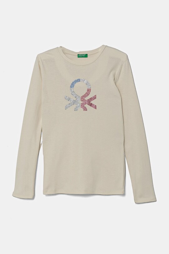 United Colors of Benetton longsleeve din bumbac pentru copii print bej 3I9WC10MY.G.Seasonal