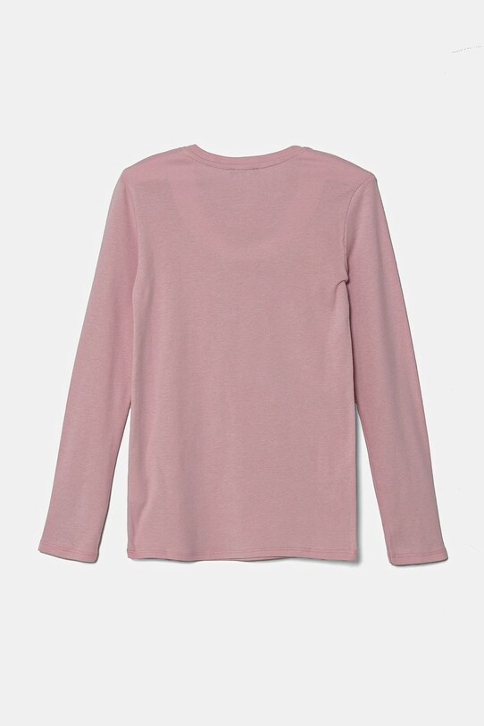Otroška bombažna majica z dolgimi rokavi United Colors of Benetton 3I9WC10MY.G.Seasonal roza SS25