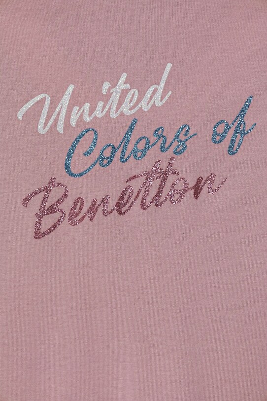 Deklice Otroška bombažna majica z dolgimi rokavi United Colors of Benetton 3I9WC10MY.G.Seasonal roza