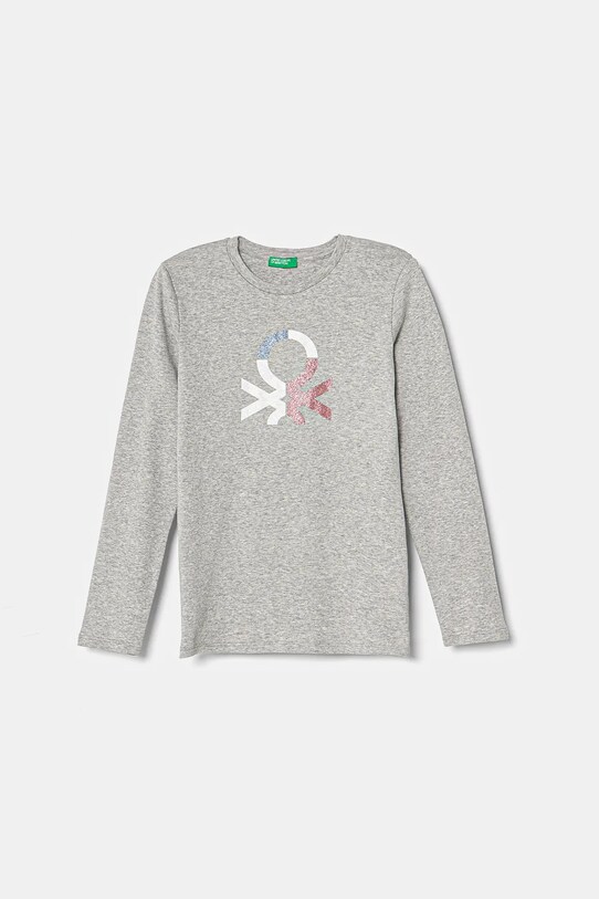 United Colors of Benetton longsleeve din bumbac pentru copii print gri 3I9WC10MY.G.Seasonal