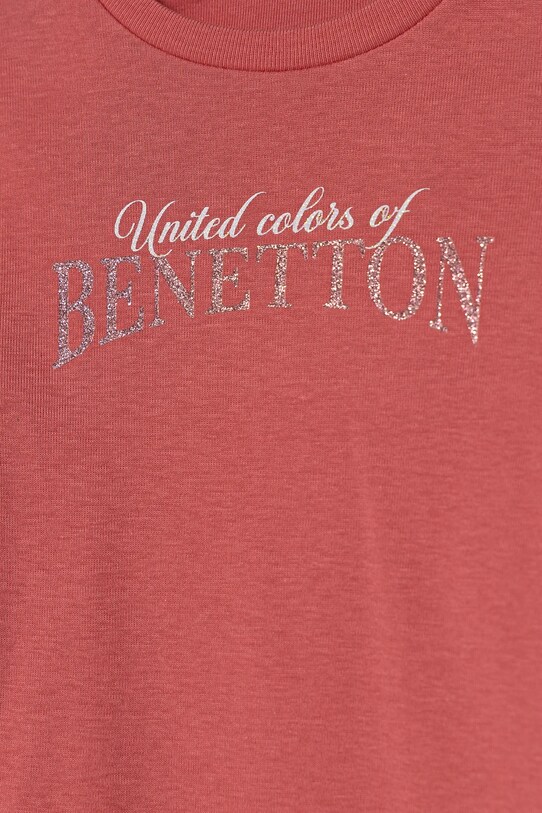 Fete United Colors of Benetton longsleeve din bumbac pentru copii 3I9WC10MY.G.Seasonal roz