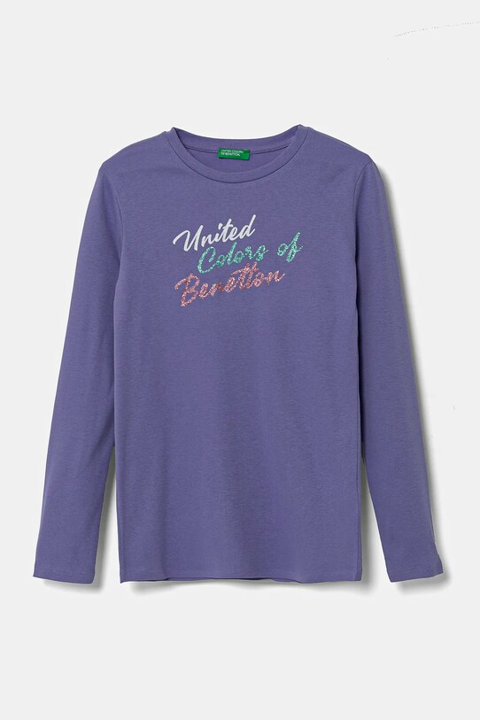 United Colors of Benetton longsleeve din bumbac pentru copii print violet 3I9WC10MY.G.Seasonal