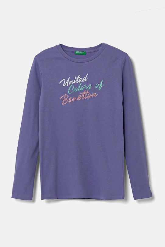 Дитячий бавовняний лонгслів United Colors of Benetton бавовна фіолетовий 3I9WC10MY.G.Seasonal