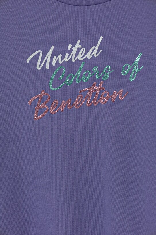 Fete United Colors of Benetton longsleeve din bumbac pentru copii 3I9WC10MY.G.Seasonal violet