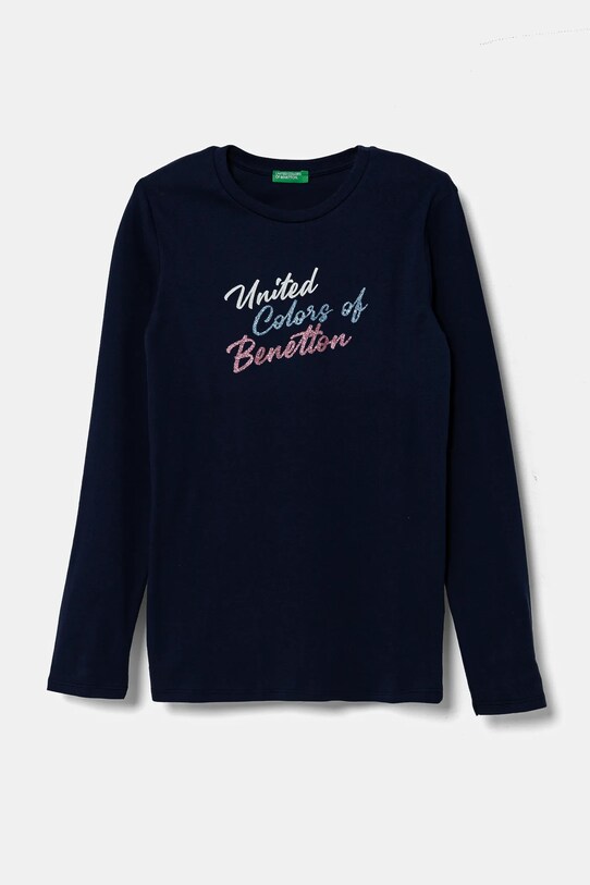 United Colors of Benetton longsleeve din bumbac pentru copii print bleumarin 3I9WC10MY.G.Seasonal