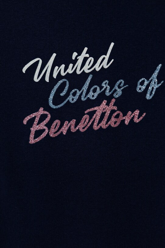 Fete United Colors of Benetton longsleeve din bumbac pentru copii 3I9WC10MY.G.Seasonal bleumarin