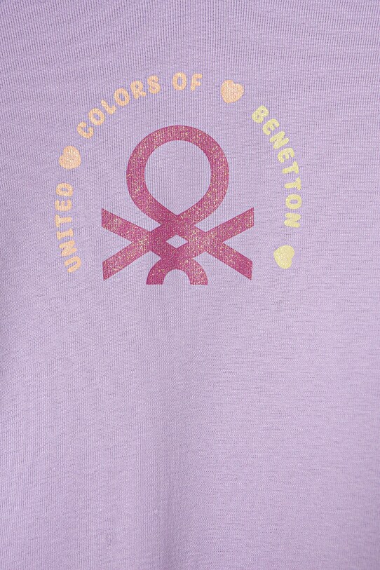 Fete United Colors of Benetton longsleeve din bumbac pentru copii 3I9WG10HV.P.Seasonal violet