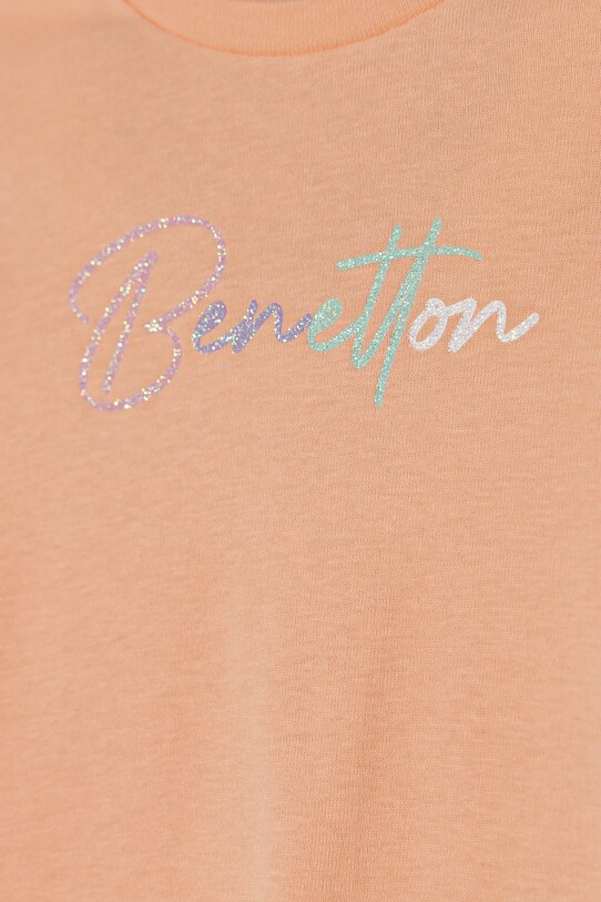 Дівчинка Дитячий бавовняний лонгслів United Colors of Benetton 3I9WG10HV.P.Seasonal помаранчевий