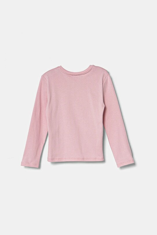 United Colors of Benetton longsleeve din bumbac pentru copii 3I9WG10HV.P.Seasonal roz SS25