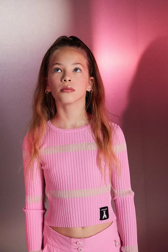 Patrizia Pepe longsleeve dziecięcy R852 pozostałe różowy 7K0054