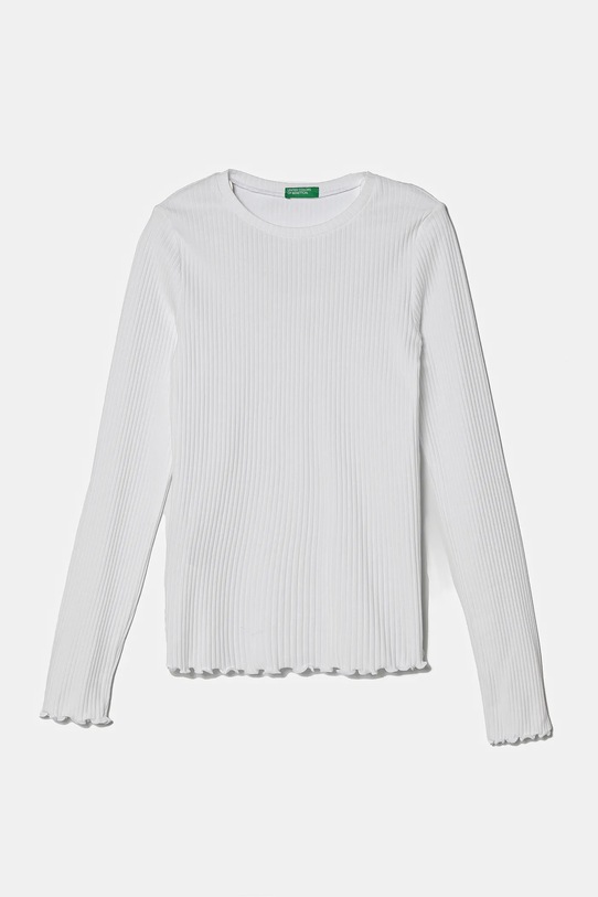 United Colors of Benetton longsleeve dziecięcy z elastanem biały 3F1AC10N1.G.Seasonal