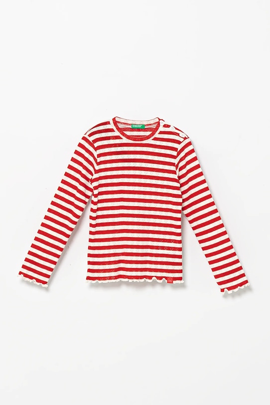 Dětské tričko s dlouhým rukávem United Colors of Benetton kulatý červená 33LQG10J7.P.Seasonal