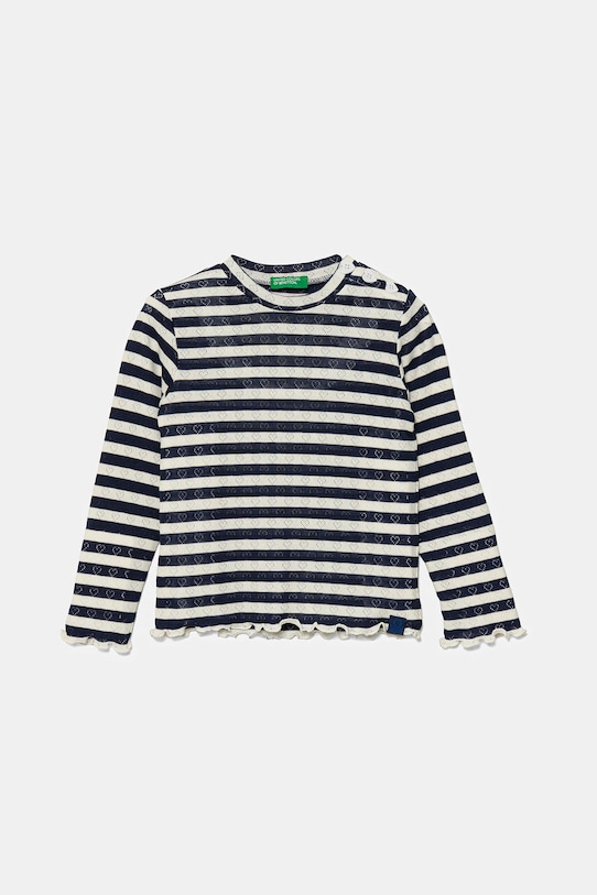 United Colors of Benetton longsleeve copii cu modele bleumarin 33LQG10J7.P.Seasonal