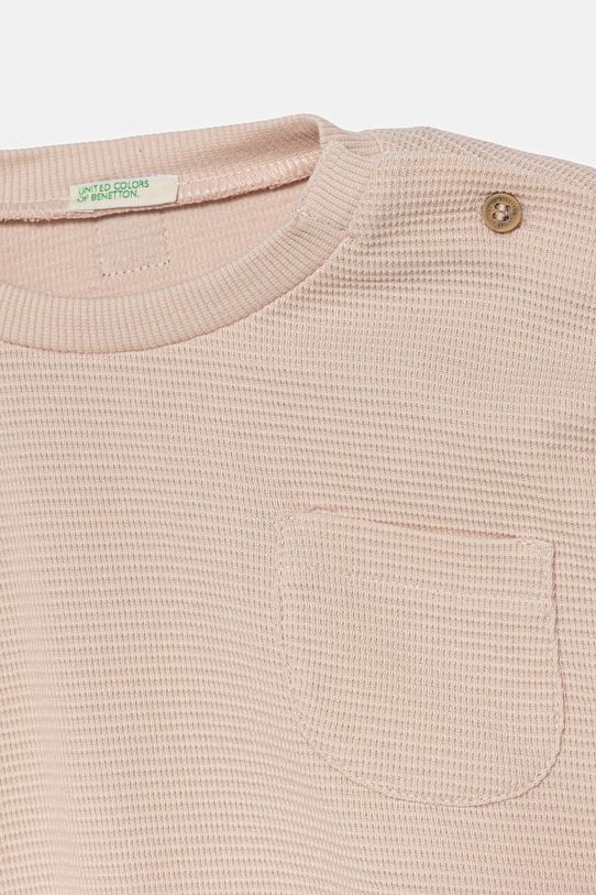 Lány United Colors of Benetton baba pamut hosszú ujjú 3X3MA105Y.G.W.Seasonal rózsaszín