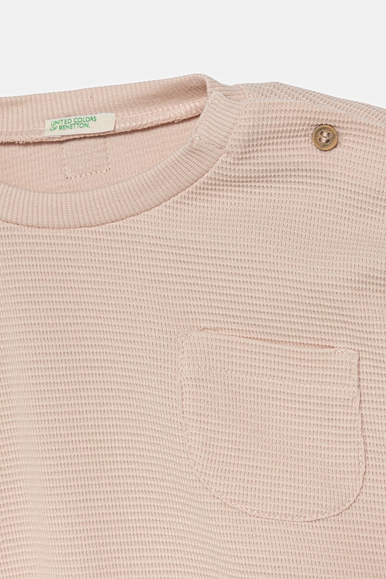 Lány United Colors of Benetton baba pamut hosszú ujjú 3X3MA105Y.G.W.Seasonal rózsaszín