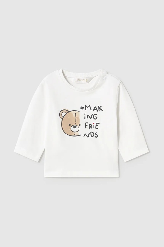 Mayoral Newborn longsleeve niemowlęcy z elastanem biały 1038.1L.Newborn.PPYH