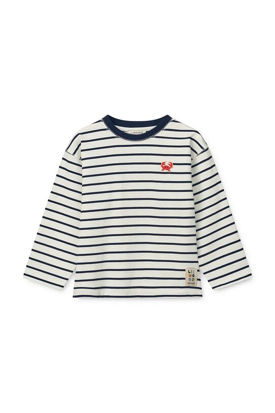 Liewood longsleeve din bumbac pentru copii Tyler Stripe Longsleeve T-shirt LW19811 alb SS25