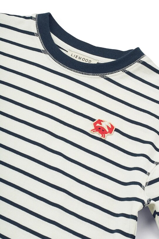 Liewood longsleeve din bumbac pentru copii Tyler Stripe Longsleeve T-shirt alb LW19811