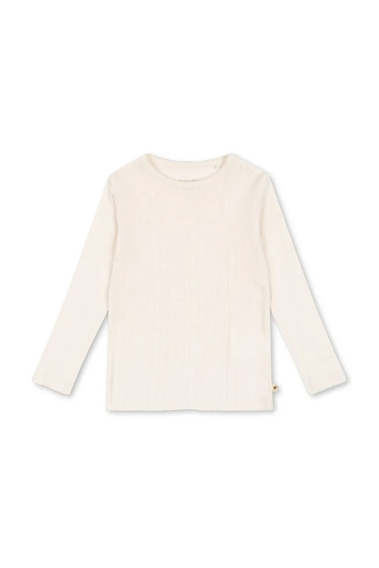 Detská bavlnená košeľa s dlhým rukávom Konges Sløjd MINNA BLOUSE GOTS bavlna béžová KS102814