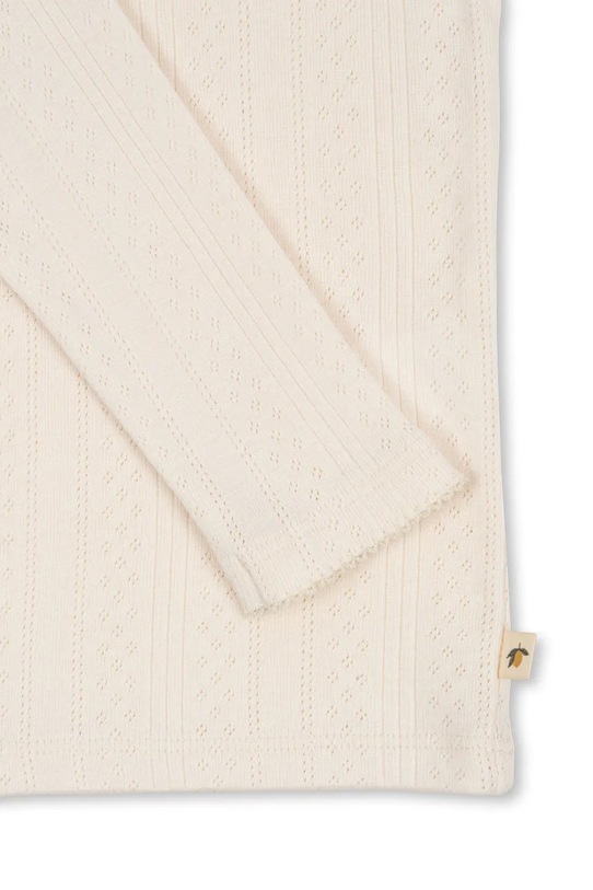 Detská bavlnená košeľa s dlhým rukávom Konges Sløjd MINNA BLOUSE GOTS béžová KS102814