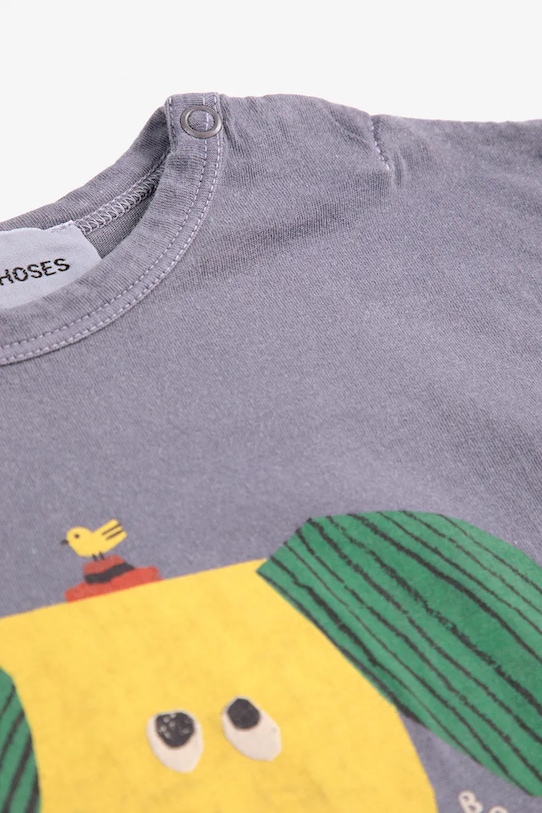 Хлопчик Бавовняний лонгслів для немовлят Bobo Choses Happy Dog 125AB017 блакитний