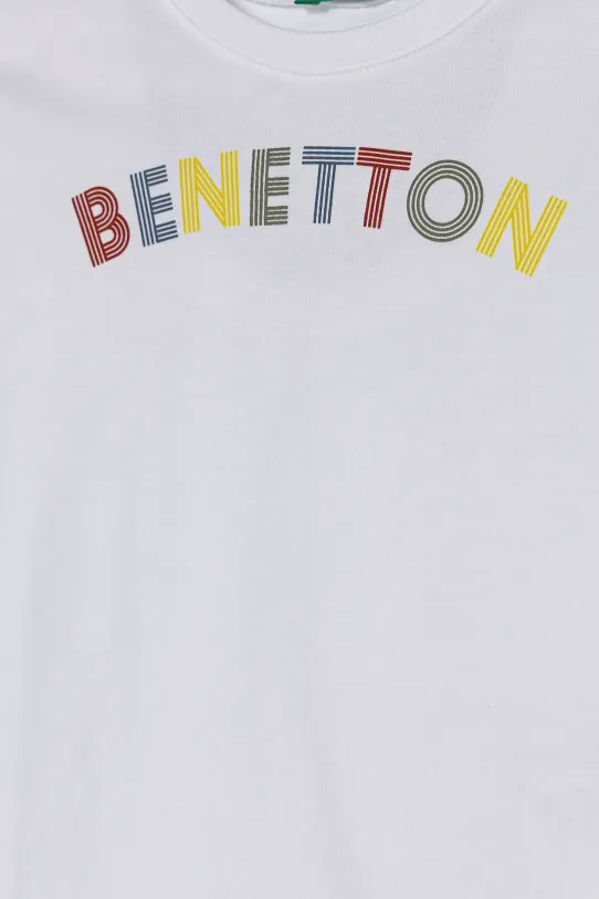 Chłopiec United Colors of Benetton longsleeve bawełniany dziecięcy 3I1XG10HS.P.Seasonal biały