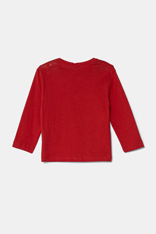 Detská bavlnená košeľa s dlhým rukávom United Colors of Benetton 3I1XG10HS.P.Seasonal červená SS25