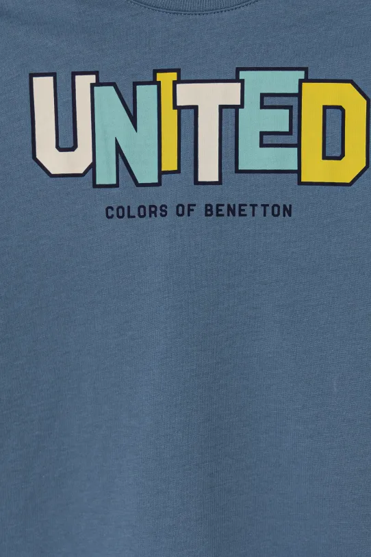 Chłopiec United Colors of Benetton longsleeve bawełniany dziecięcy 3I1XG10HS.P.Seasonal niebieski